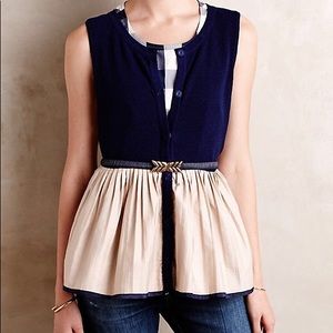 Moth Anthropologie Darcy Peplum Top